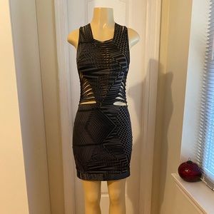 Jennyca Bolivar dress, size Unique, black and gray print